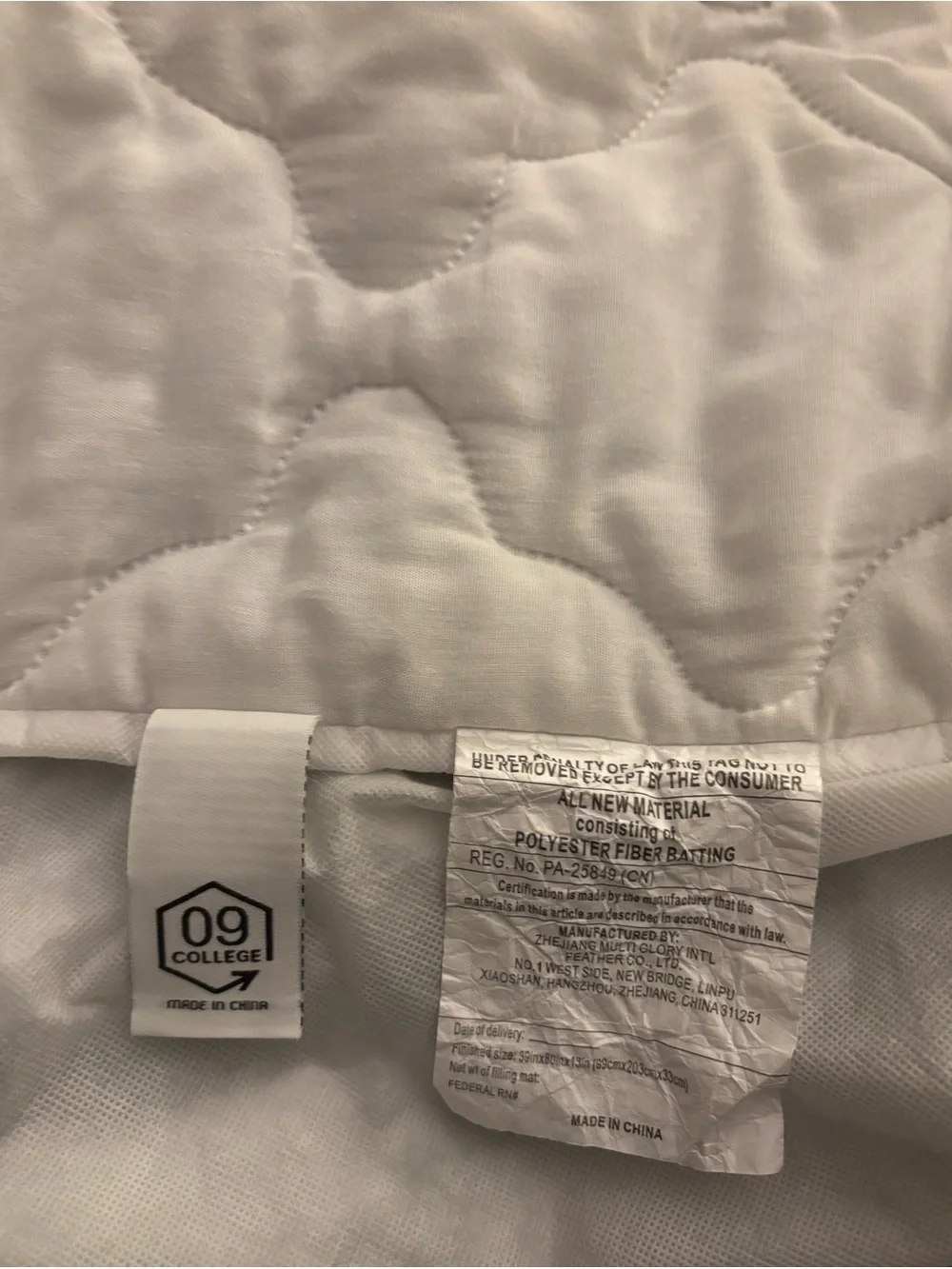 Pink XL Twin Sheet Set & White Mattress Pad